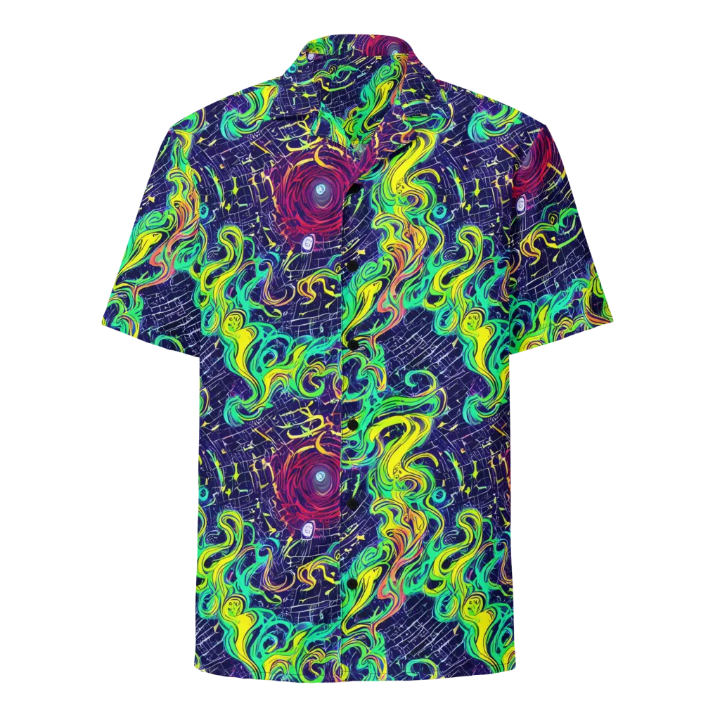 Neon Whirlwind on Button Shirt — Front