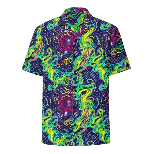 Neon Whirlwind on a Button Shirt