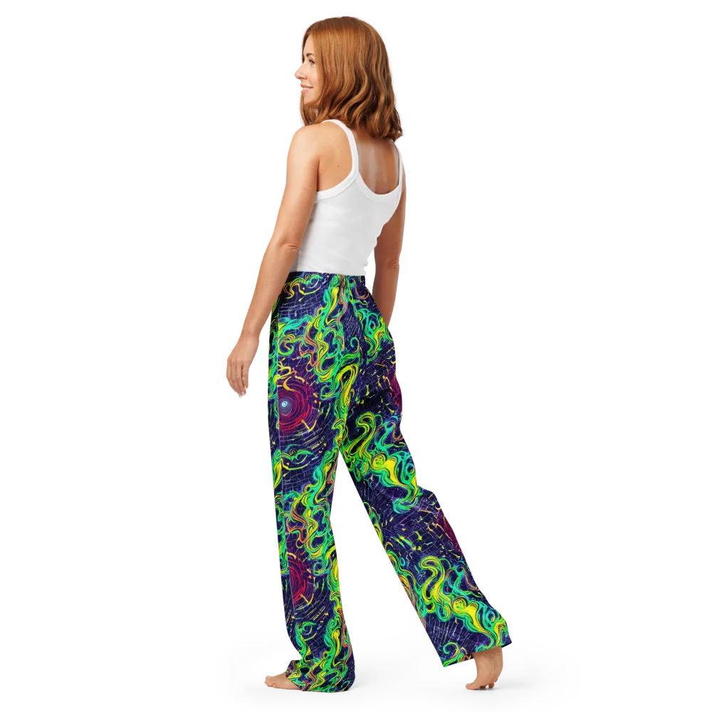 Neon Whirlwind on Women's Pajama Pants — Back