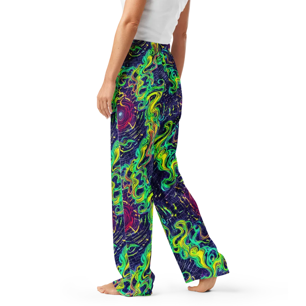 Neon Whirlwind on Women's Pajama Pants — Left