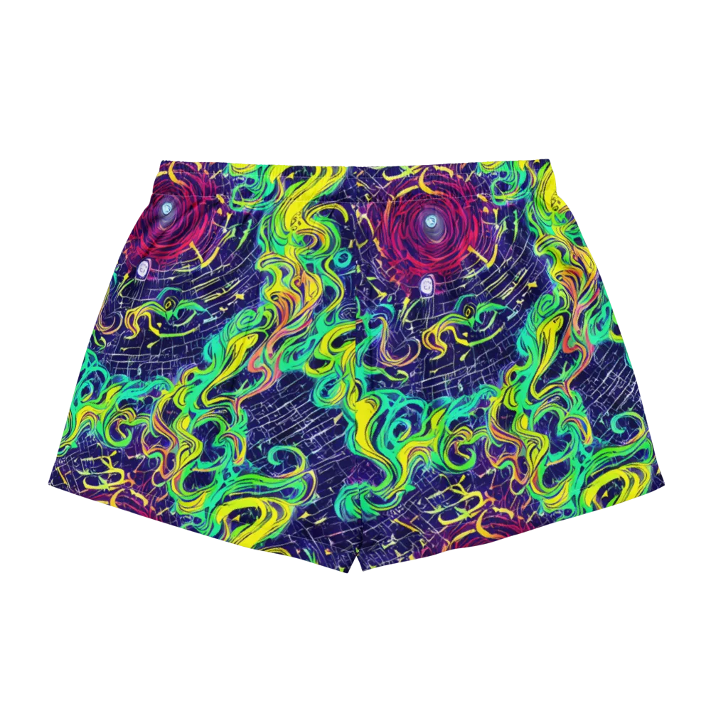 Neon Whirlwind on Women's Pajama Shorts — Back