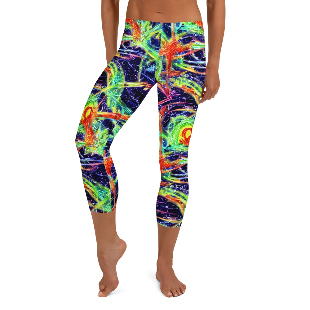 Hypercolor Mosaic on Capri Leggings — Front