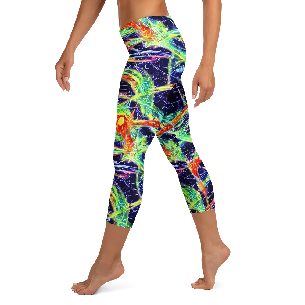 Hypercolor Mosaic on Capri Leggings — Left