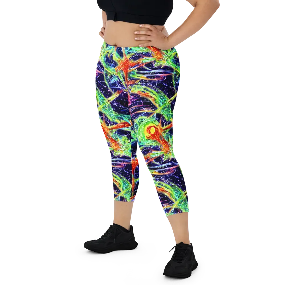 Hypercolor Mosaic on Capri Leggings — Front