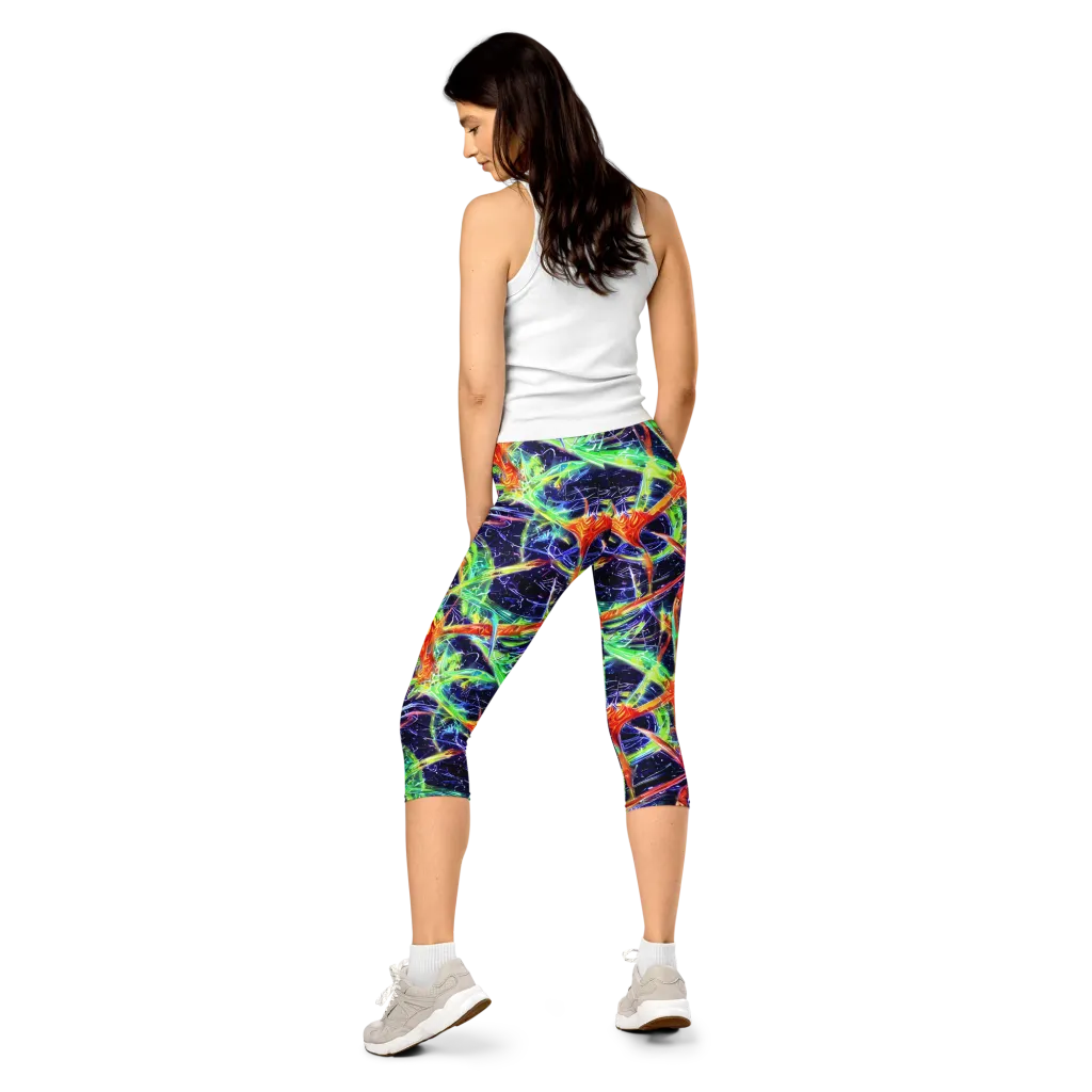 Hypercolor Mosaic on Capri Leggings — Back