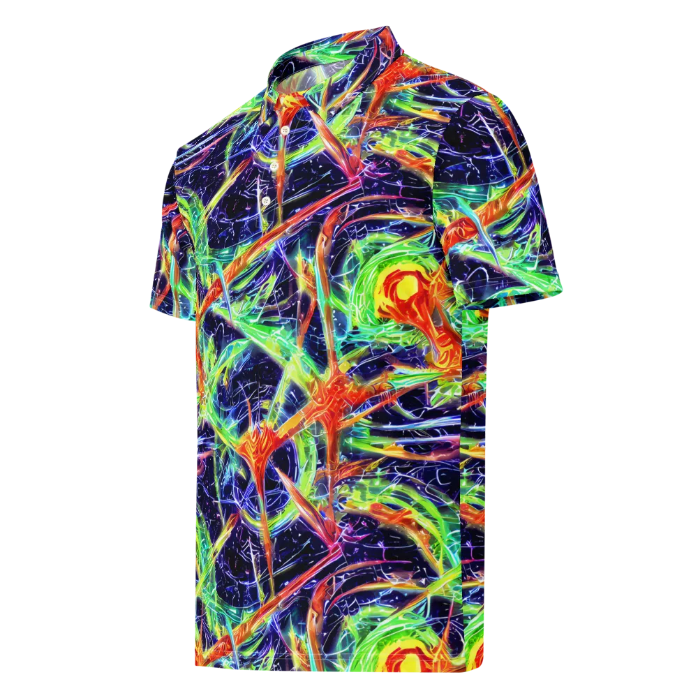 Hypercolor Mosaic on Men's Slim Fit Polo Shirt — Left Front