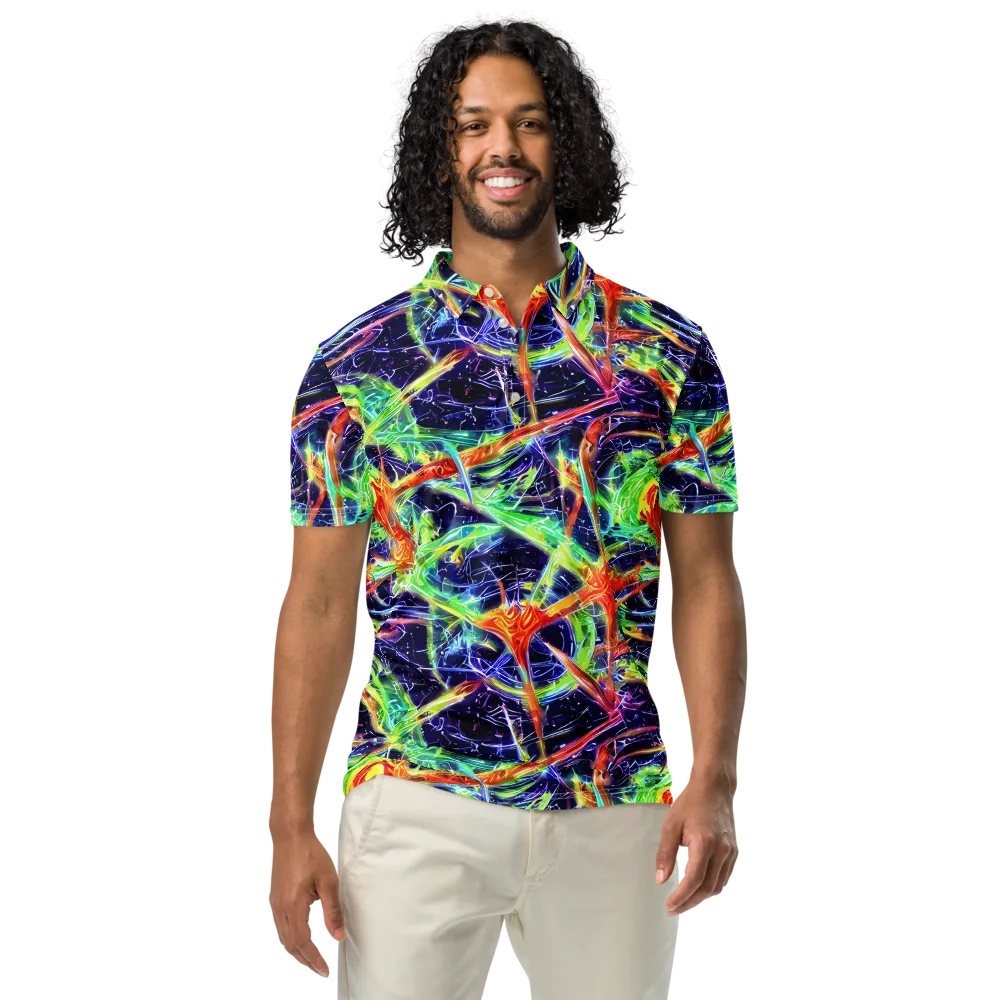 Hypercolor Mosaic on Men's Slim Fit Polo Shirt — Front