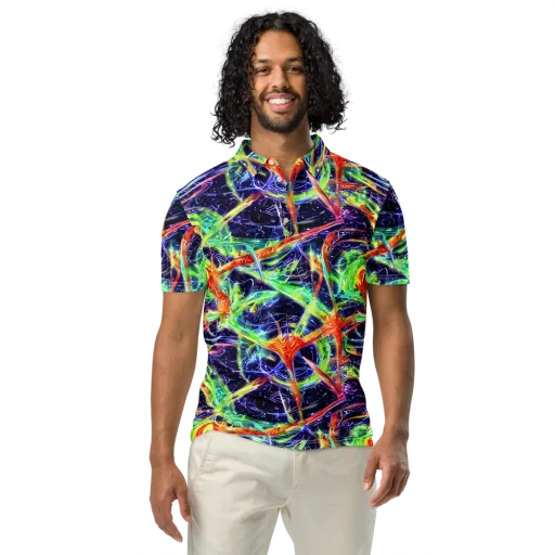 Hypercolor Mosaic on a Men's Slim Fit Polo Shirt