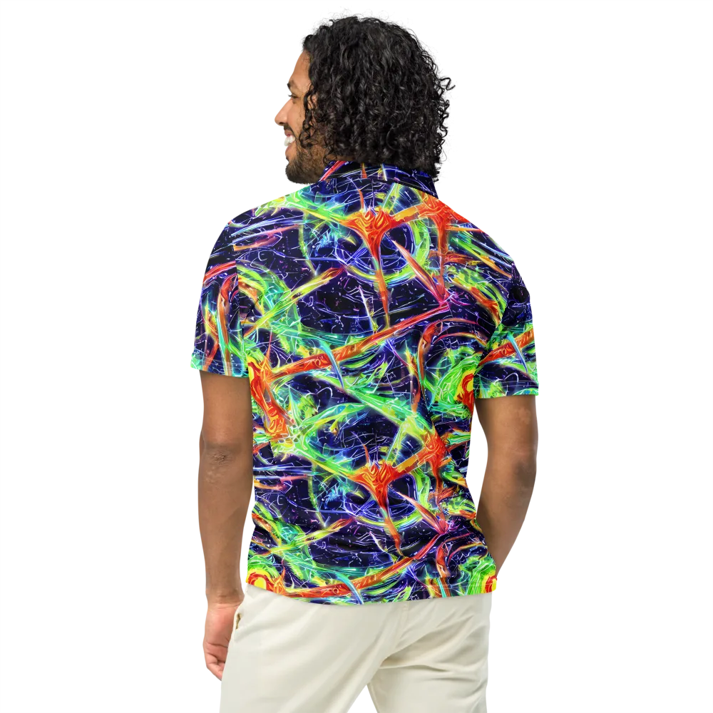 Hypercolor Mosaic on Men's Slim Fit Polo Shirt — Back