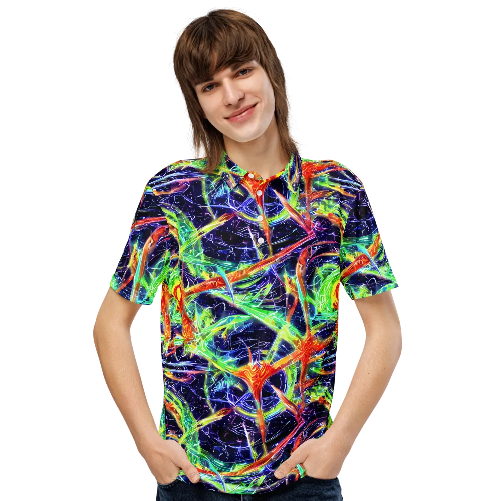 Hypercolor Mosaic on Men's Slim Fit Polo Shirt — Front
