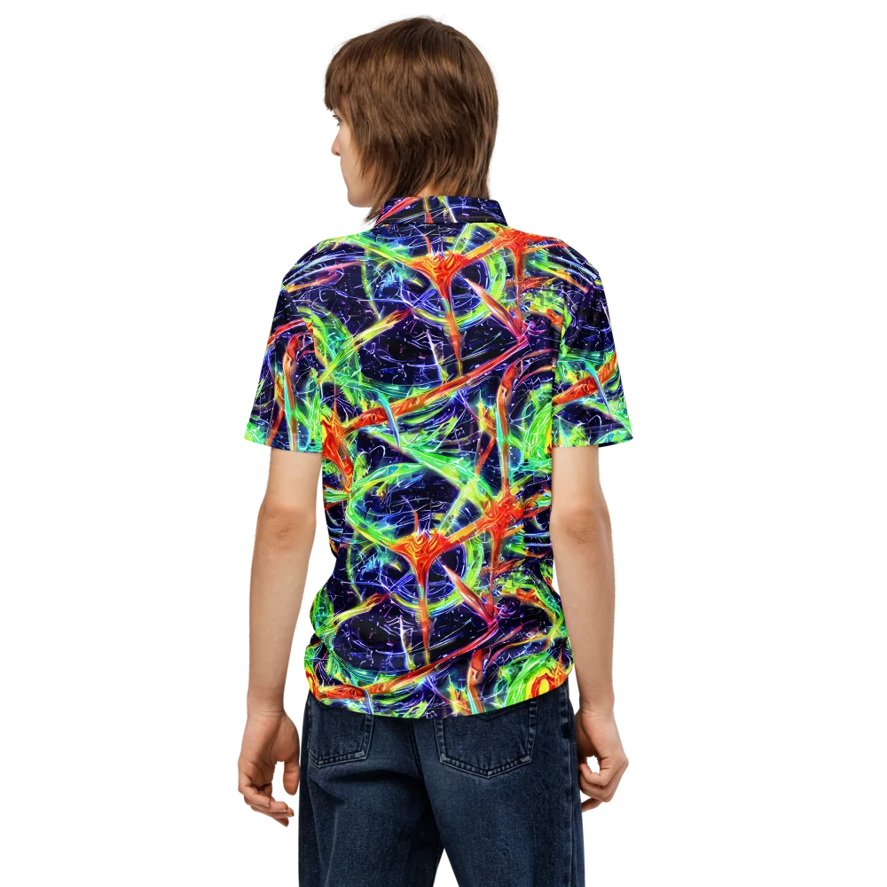 Hypercolor Mosaic on Men's Slim Fit Polo Shirt — Back
