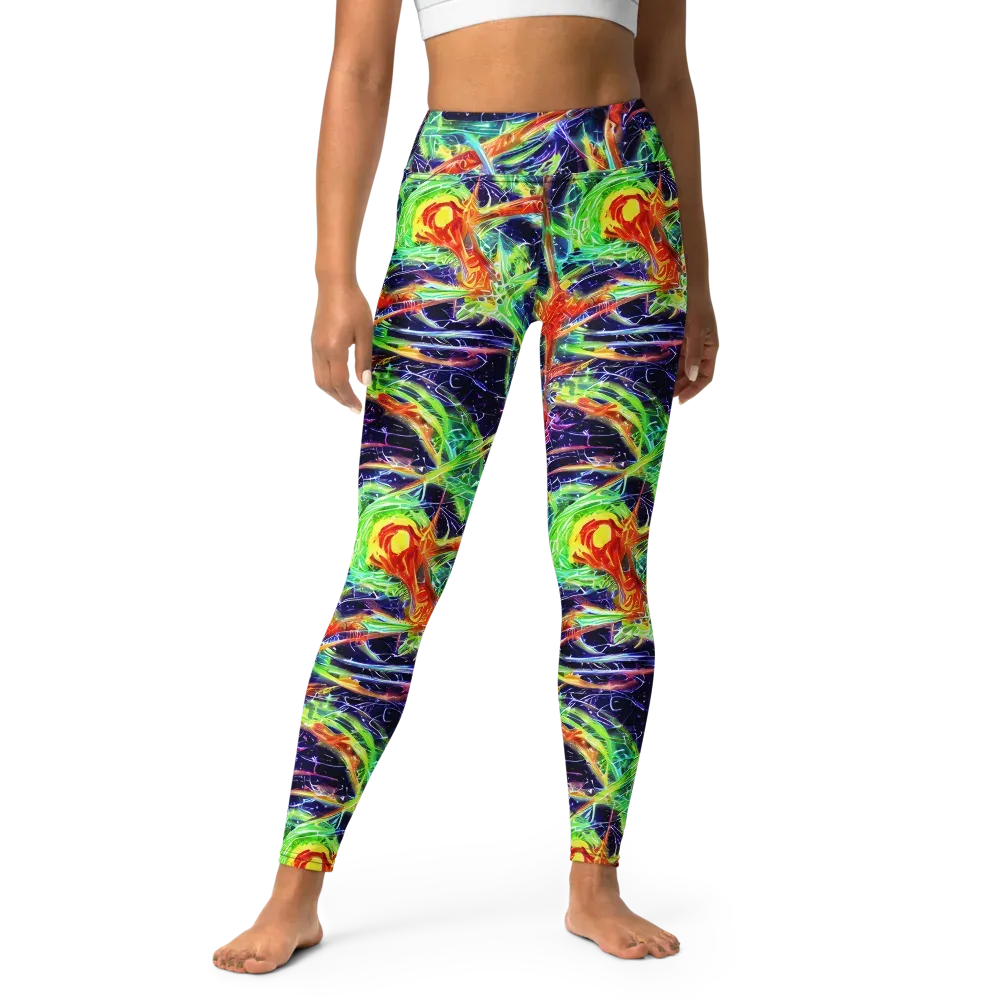Hypercolor Mosaic on Yoga Leggings — Front