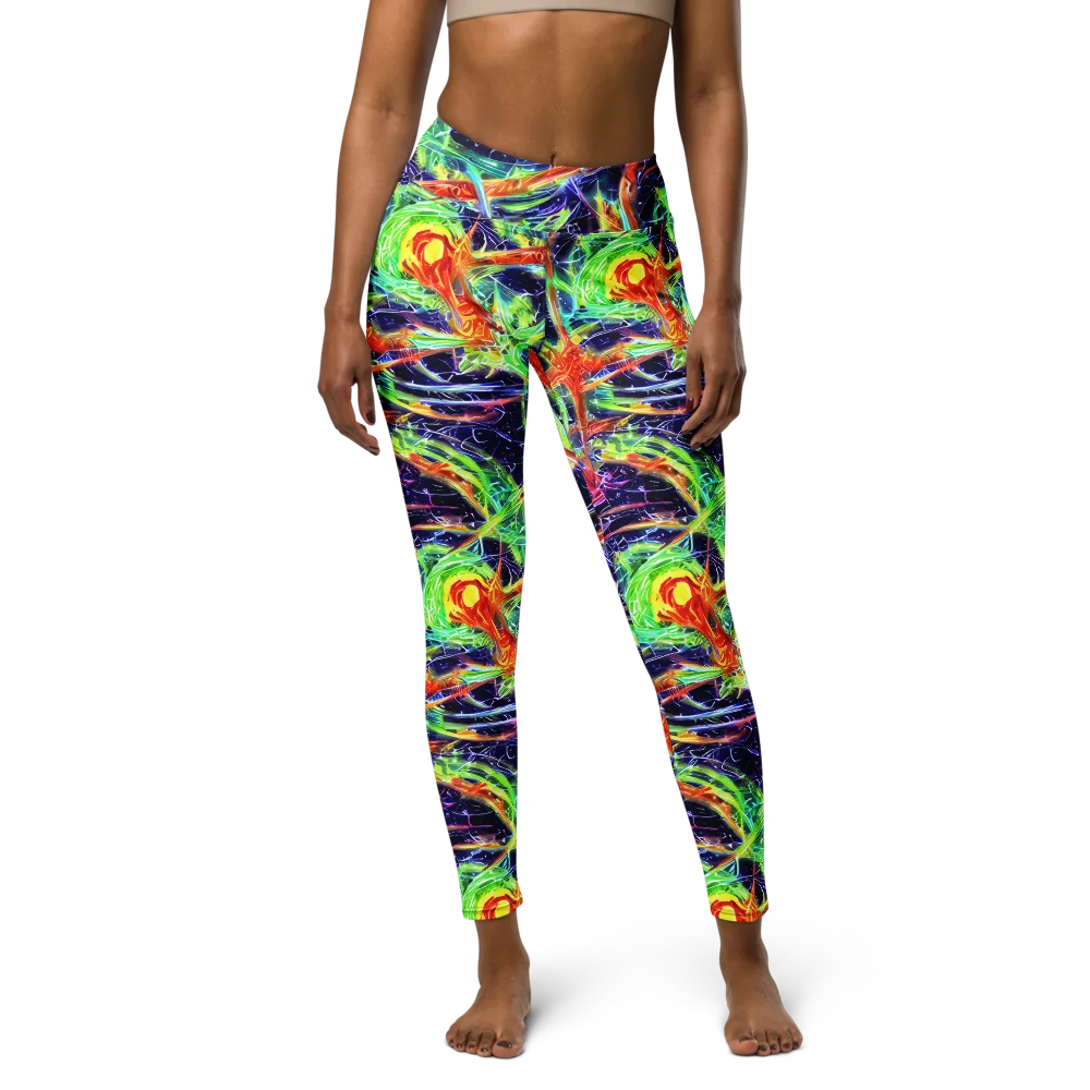 Hypercolor Mosaic on Yoga Leggings — Front