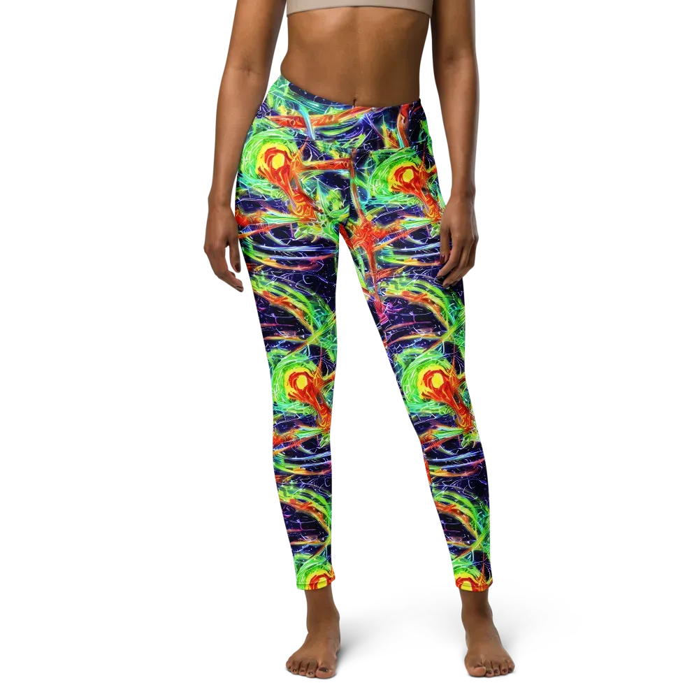 Hypercolor Mosaic on Yoga Leggings — Front