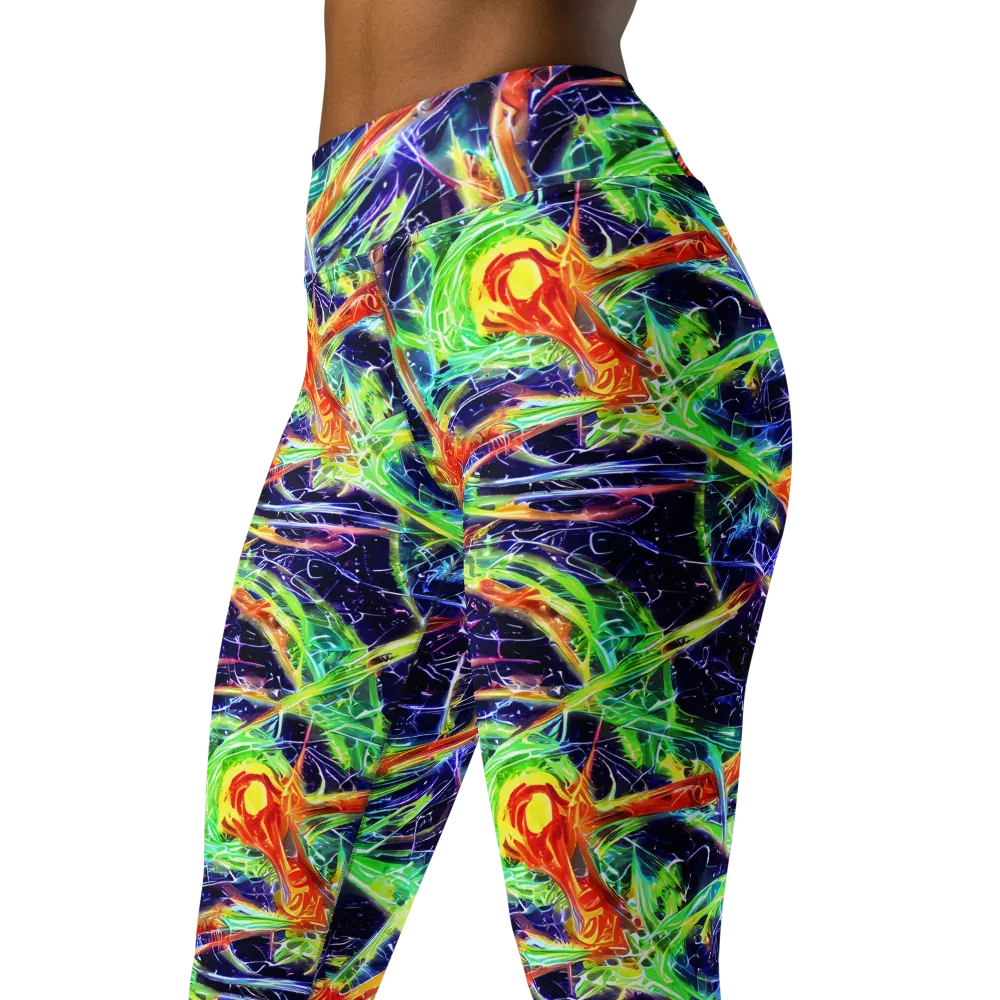 Hypercolor Mosaic on Yoga Leggings — Left Front