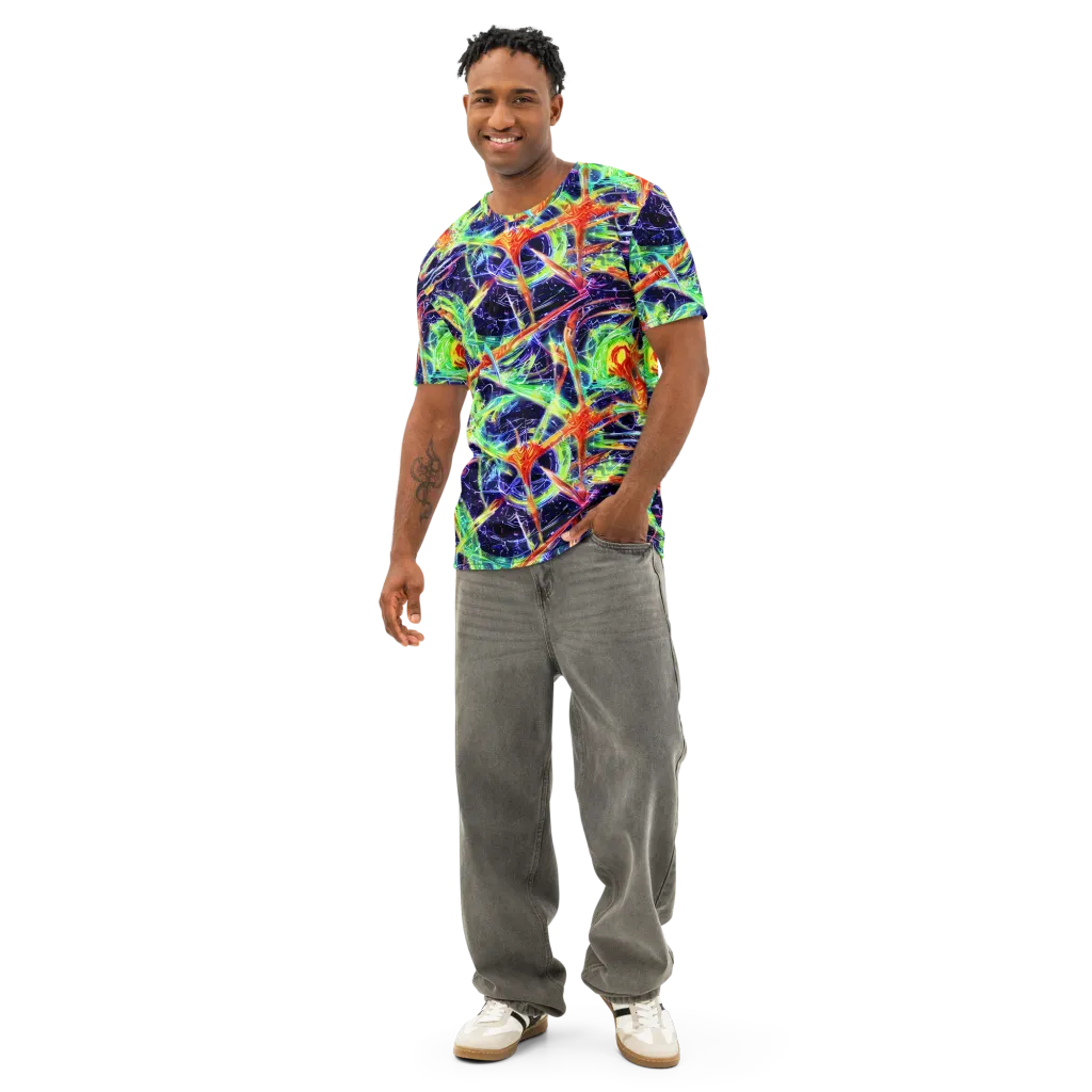 Hypercolor Mosaic on Men's Cotton Crew Neck T-Shirt — Front