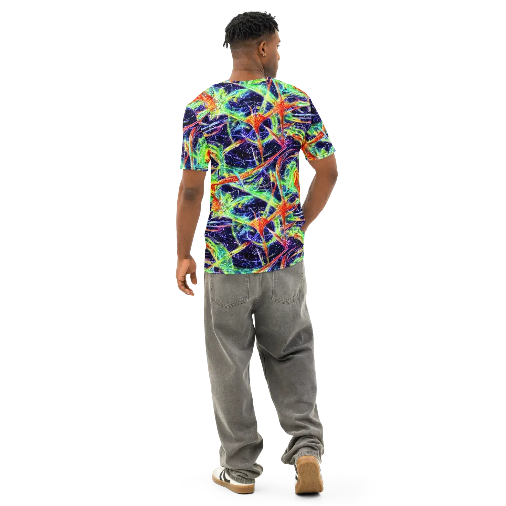 Hypercolor Mosaic on Men's Cotton Crew Neck T-Shirt — Back