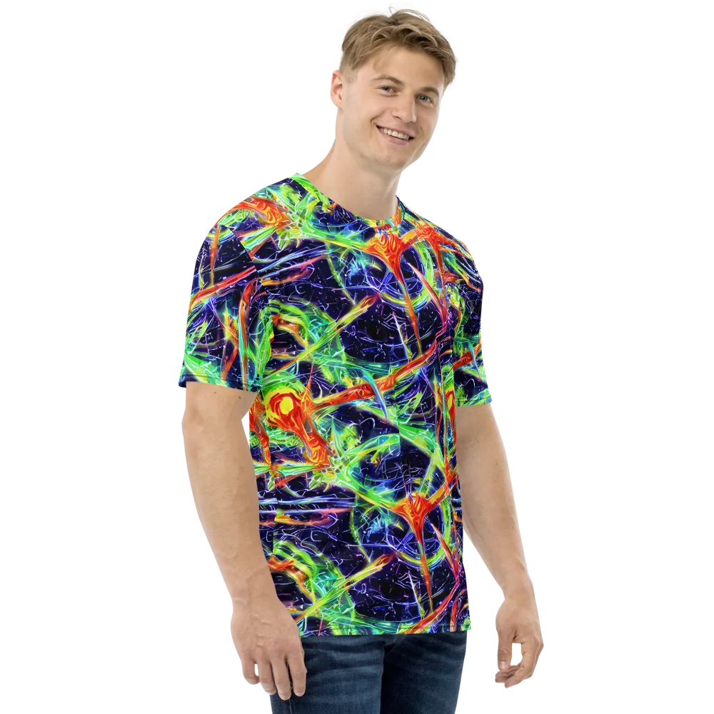 Hypercolor Mosaic on Men's Crew Neck T-Shirt — Right
