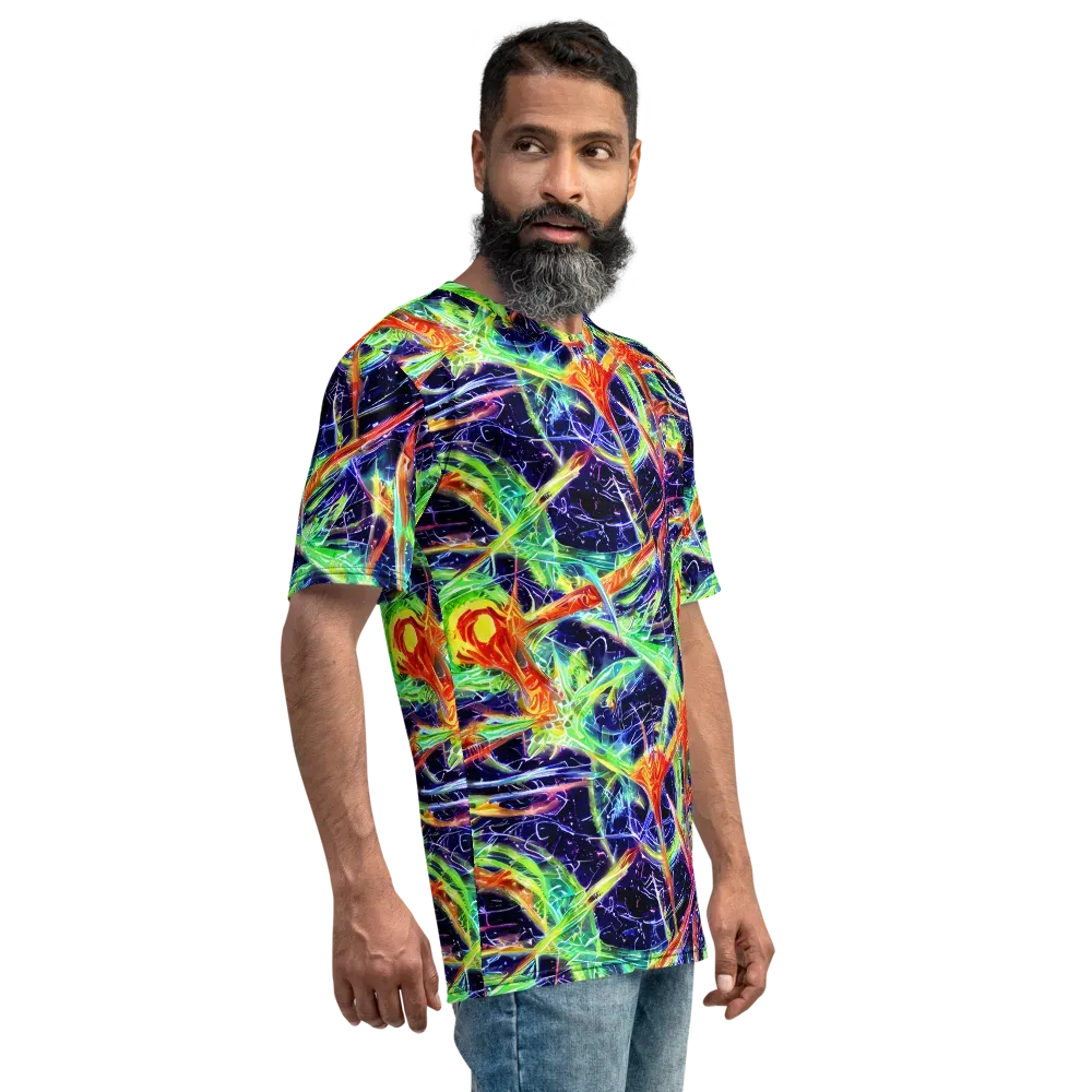 Hypercolor Mosaic on Men's Crew Neck T-Shirt — Right