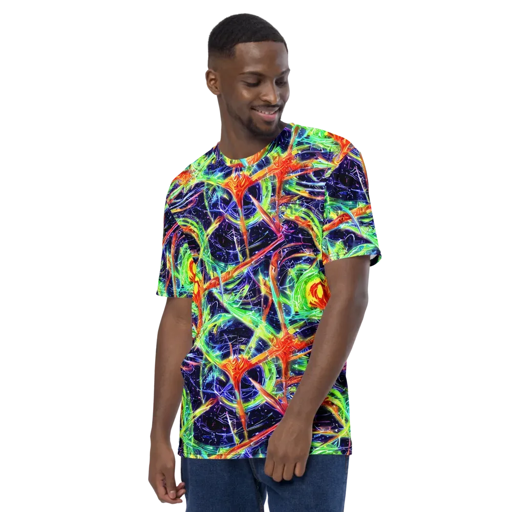 Hypercolor Mosaic on Men's Crew Neck T-Shirt — Left