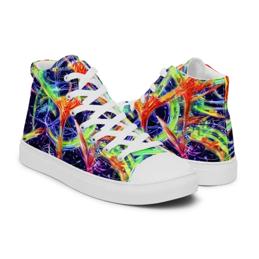 Hypercolor Mosaic on a Men's High Top Canvas Shoes