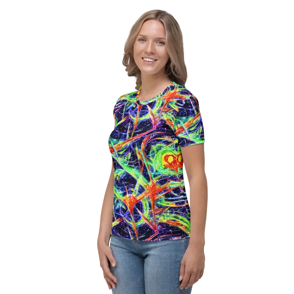 Hypercolor Mosaic on Women's Crew Neck T-Shirt — Left