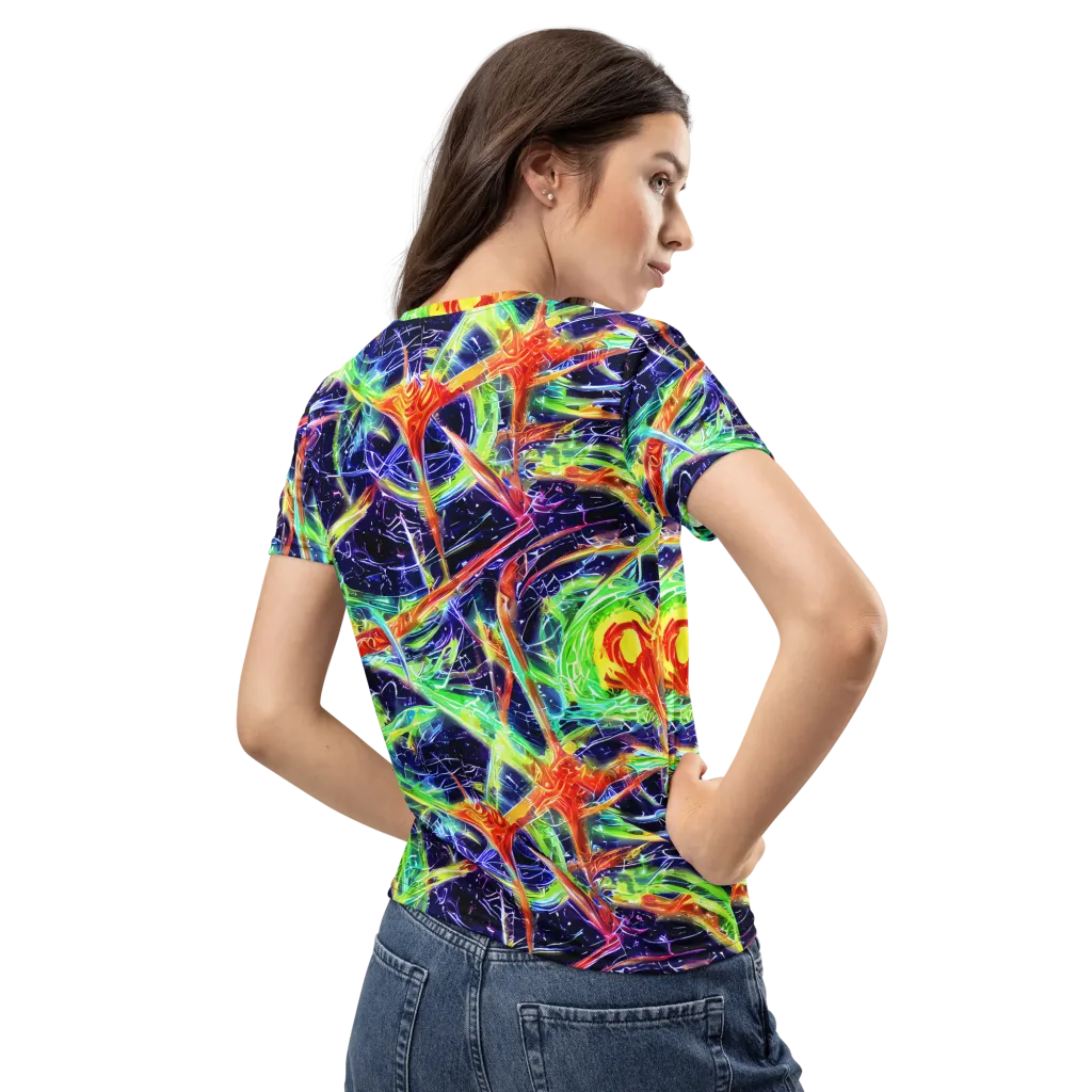Hypercolor Mosaic on Women's Crew Neck T-Shirt — Back