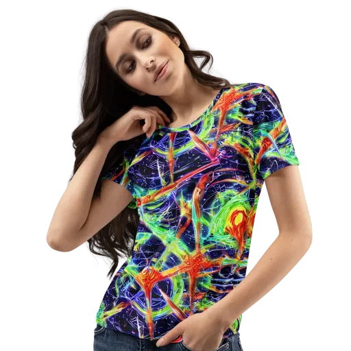 Hypercolor Mosaic on a Women's Crew Neck T-Shirt