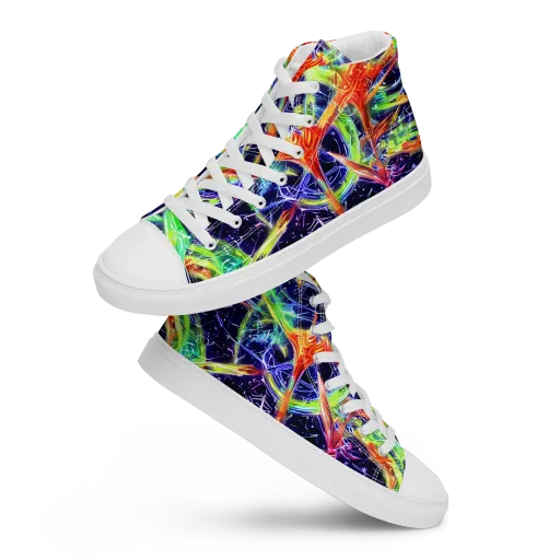 Hypercolor Mosaic on a Women's High Top Canvas Shoes