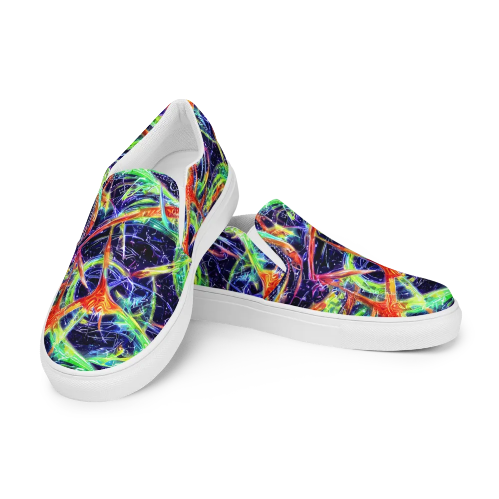 Hypercolor Mosaic on Men's Slip-On Canvas Shoes — Left Front