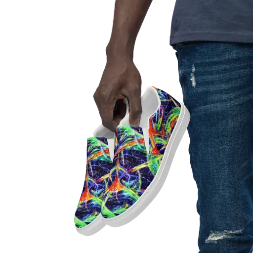Hypercolor Mosaic on a Men's Slip-On Canvas Shoes