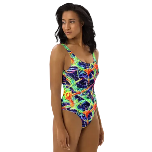 Hypercolor Mosaic on a One-Piece Swimsuit