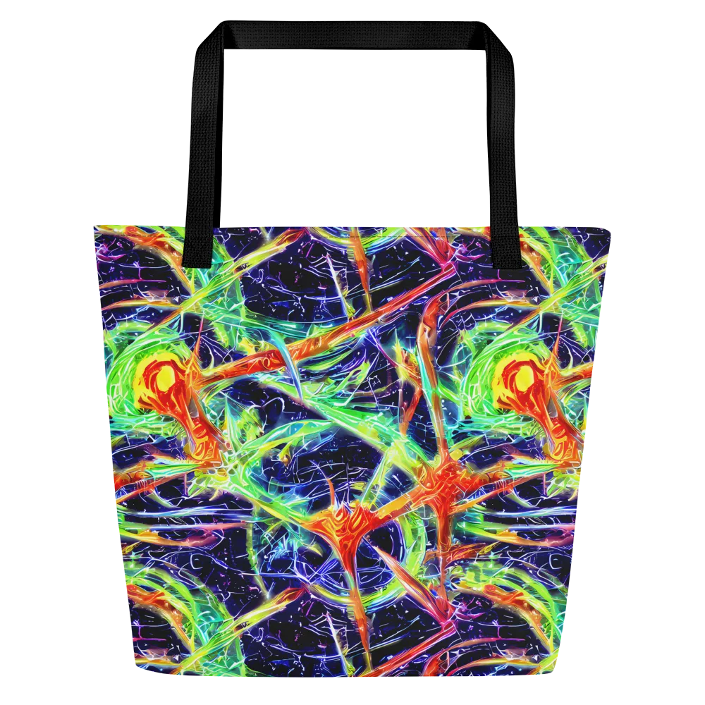 Hypercolor Mosaic on Large Tote Bag W/ Pocket — Front