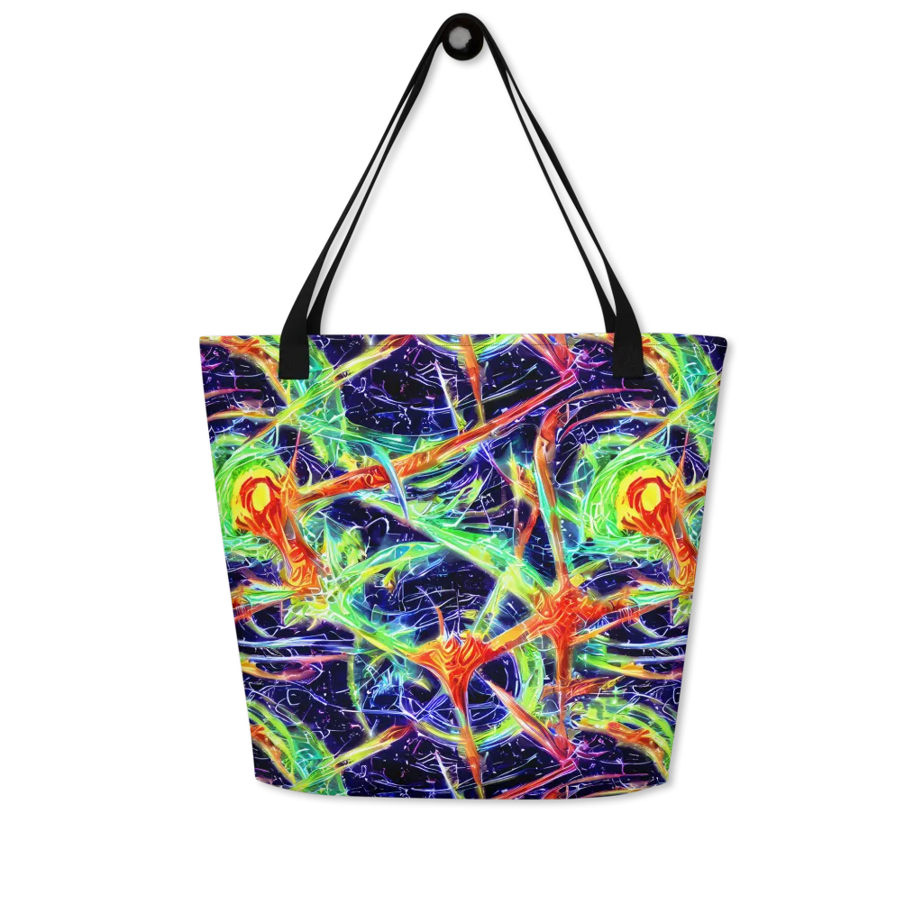 Hypercolor Mosaic on Large Tote Bag W/ Pocket — Front