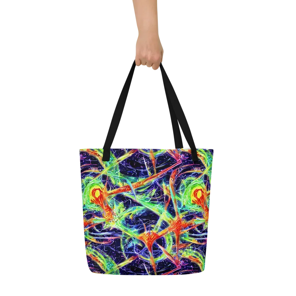 Hypercolor Mosaic on Large Tote Bag W/ Pocket — Front