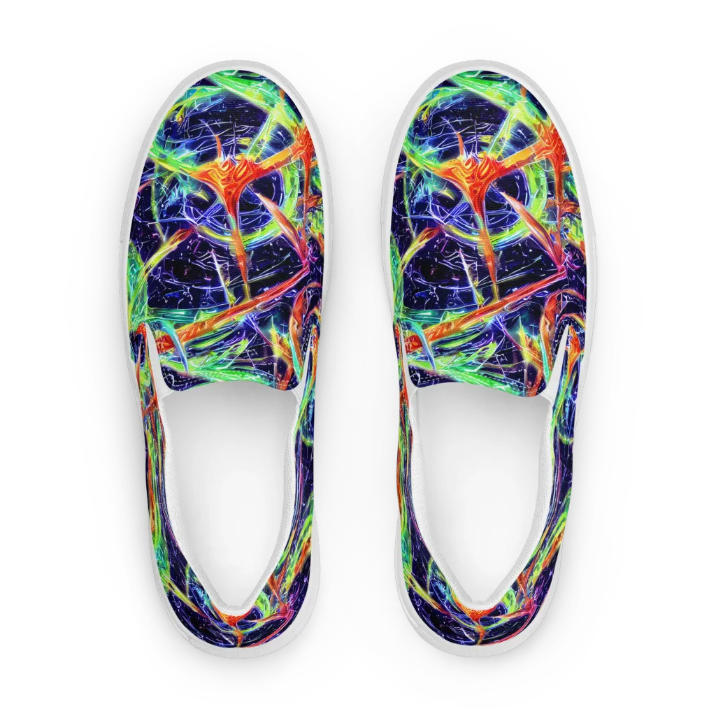 Hypercolor Mosaic on Women's Slip-On Canvas Shoes — Front