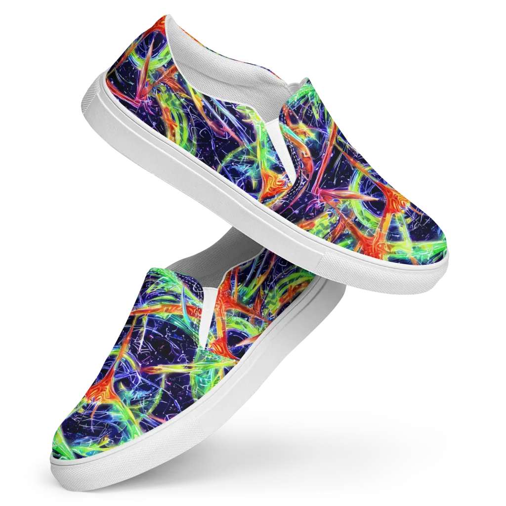 Hypercolor Mosaic on Women's Slip-On Canvas Shoes — Front