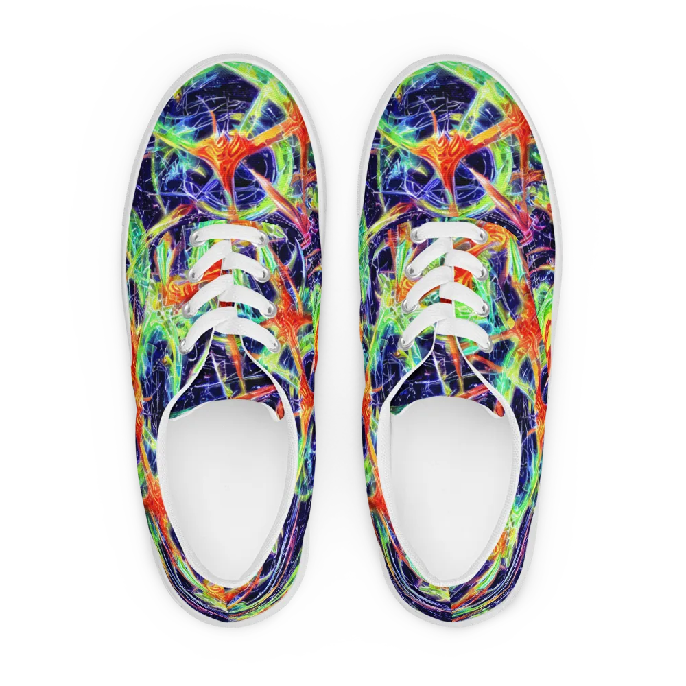 Hypercolor Mosaic on Men's Lace-Up Canvas Shoes — Front