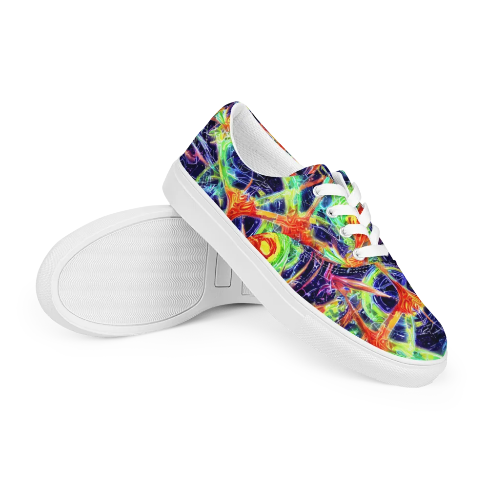 Hypercolor Mosaic on Men's Lace-Up Canvas Shoes — Right Front