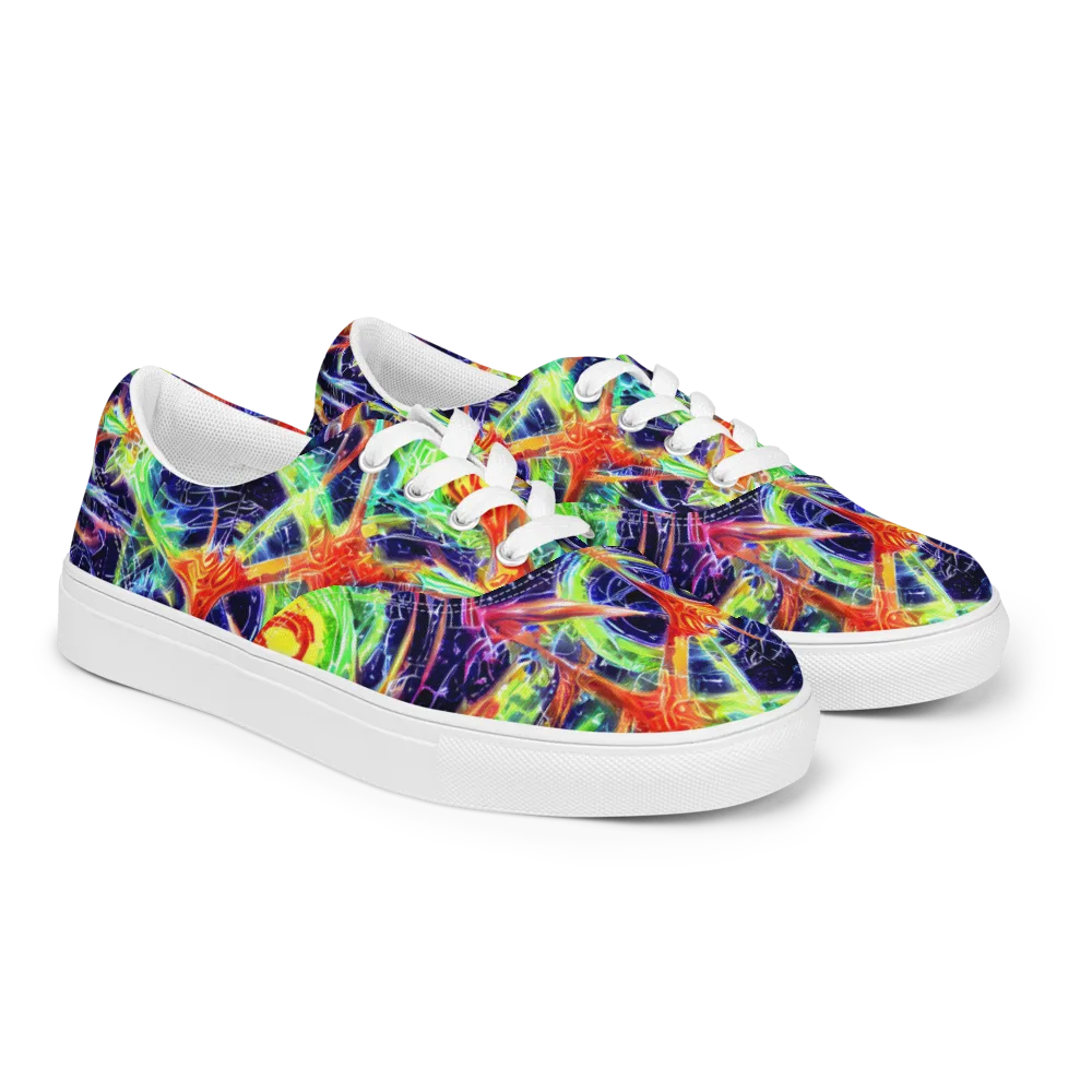 Hypercolor Mosaic on Men's Lace-Up Canvas Shoes — Right Front