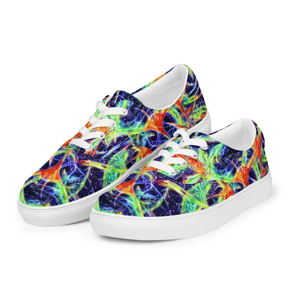 Hypercolor Mosaic on Men's Lace-Up Canvas Shoes — Left Front