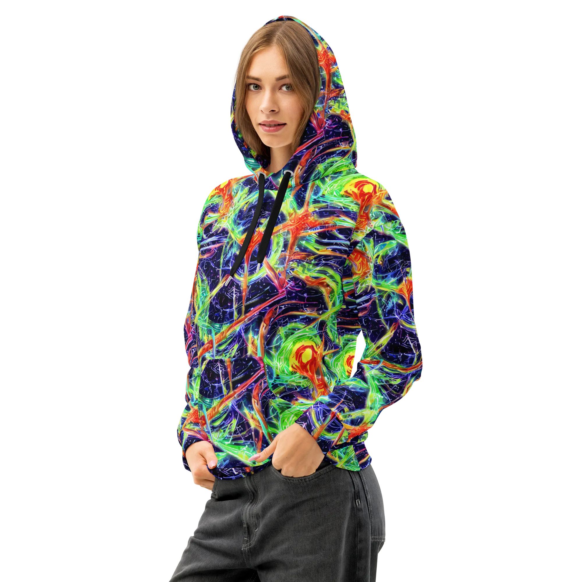 Hypercolor Mosaic on Cotton Hoodie — Left Front