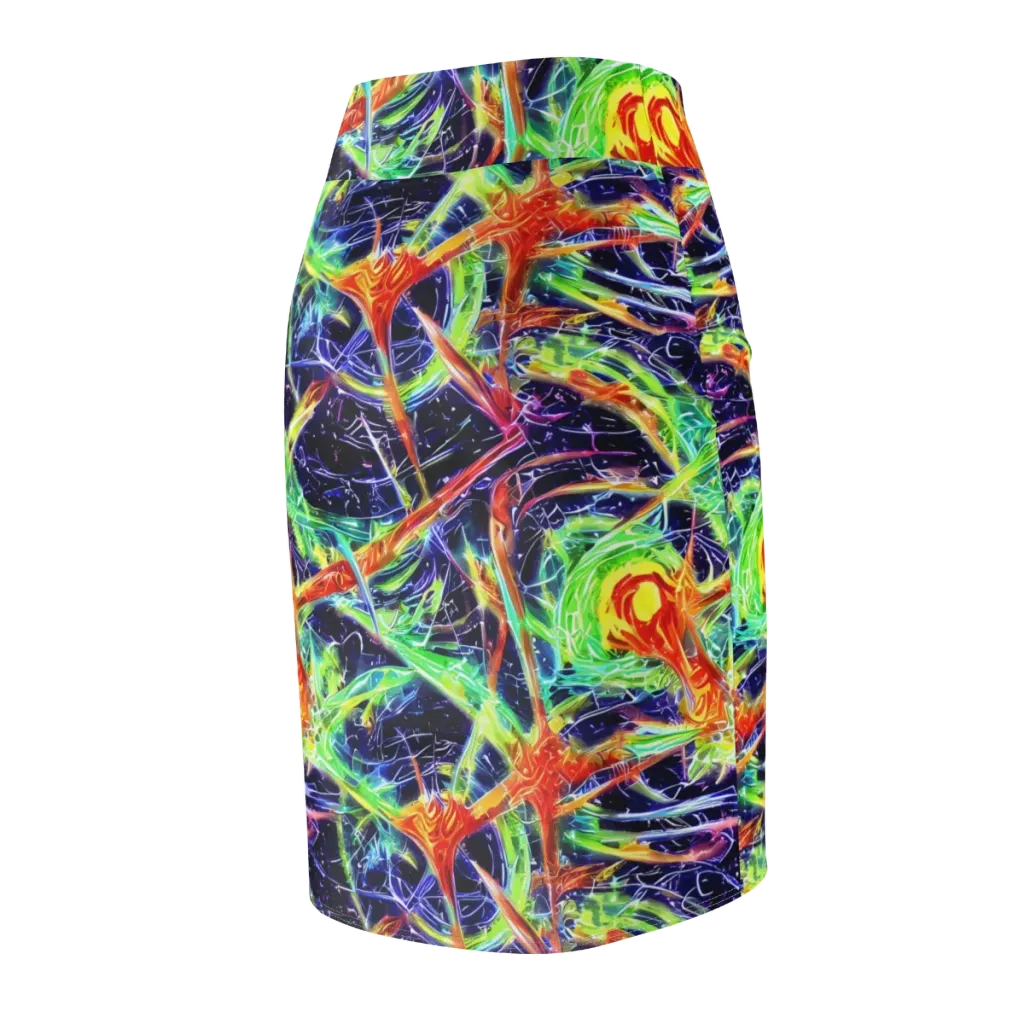 Hypercolor Mosaic on Pencil Skirt — Back Side