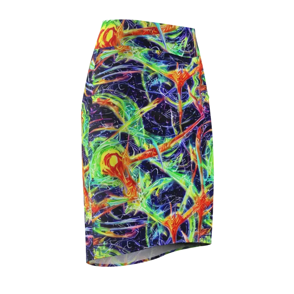 Hypercolor Mosaic on Pencil Skirt — Front Side