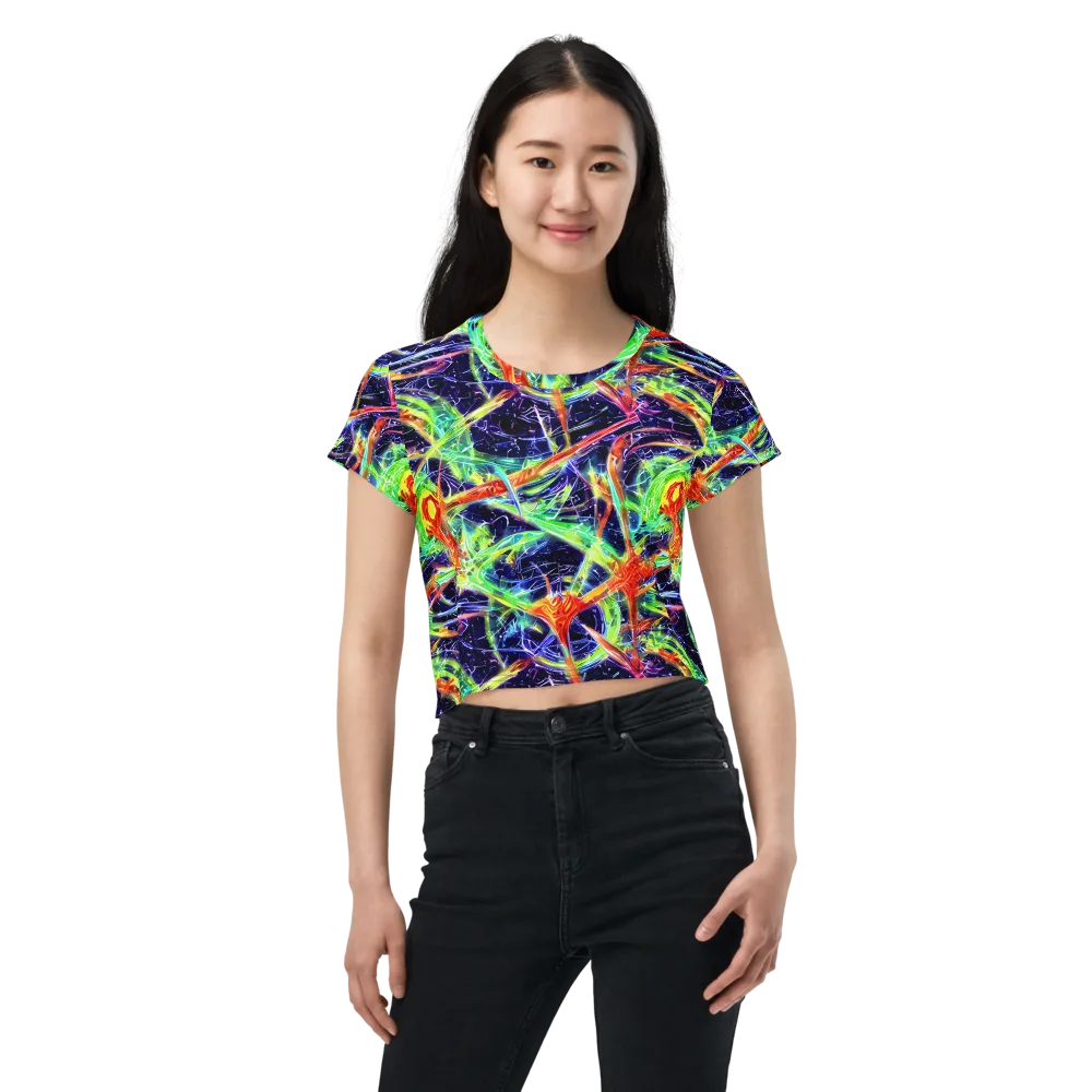 Hypercolor Mosaic on Crop Tee — Front