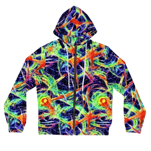 Hypercolor Mosaic on a Women's Full-Zip Hoodie