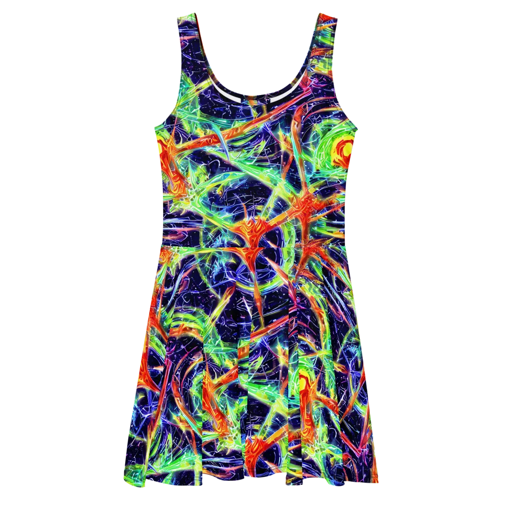 Hypercolor Mosaic on Skater Dress — Front