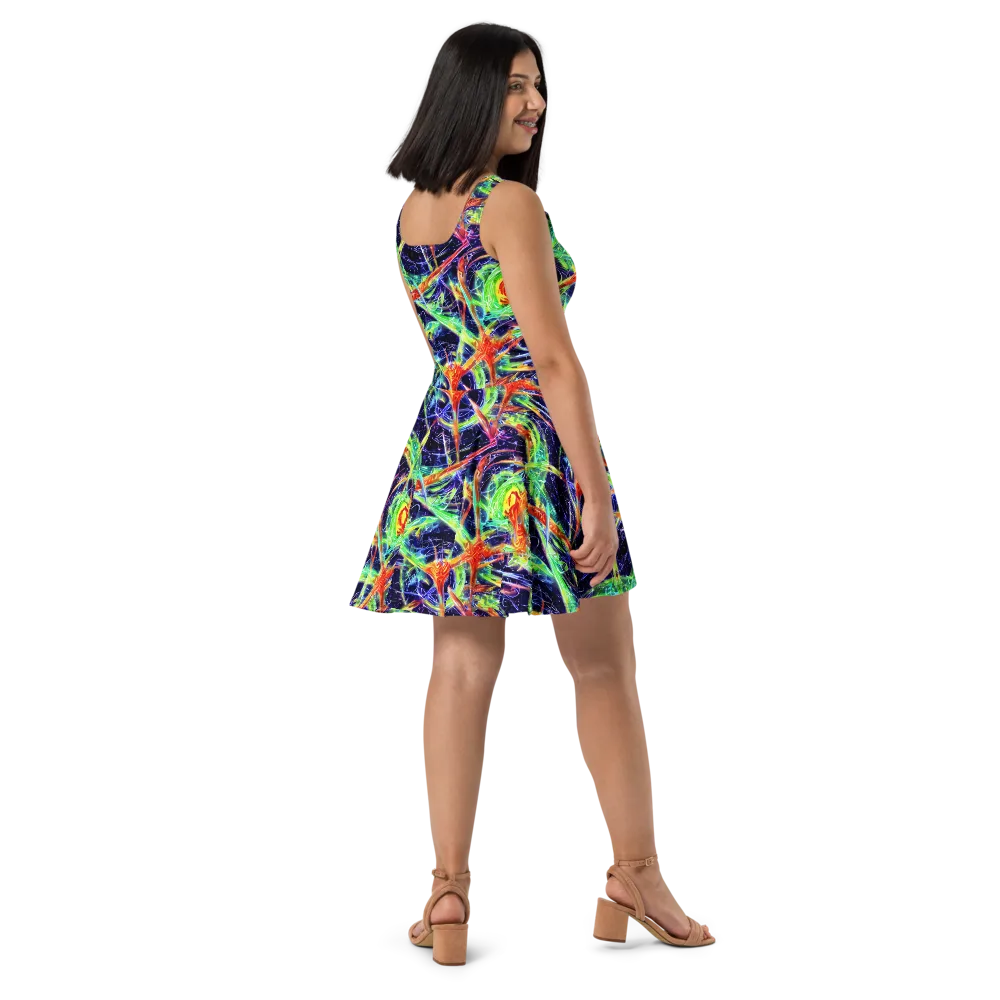 Hypercolor Mosaic on Skater Dress — Right