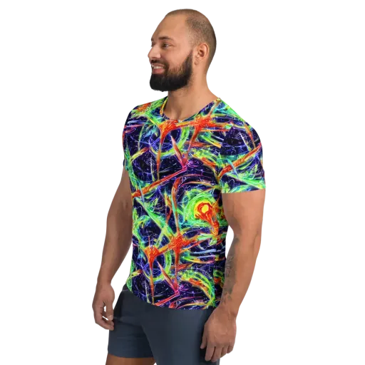 Hypercolor Mosaic on a Men's Athletic T-Shirt