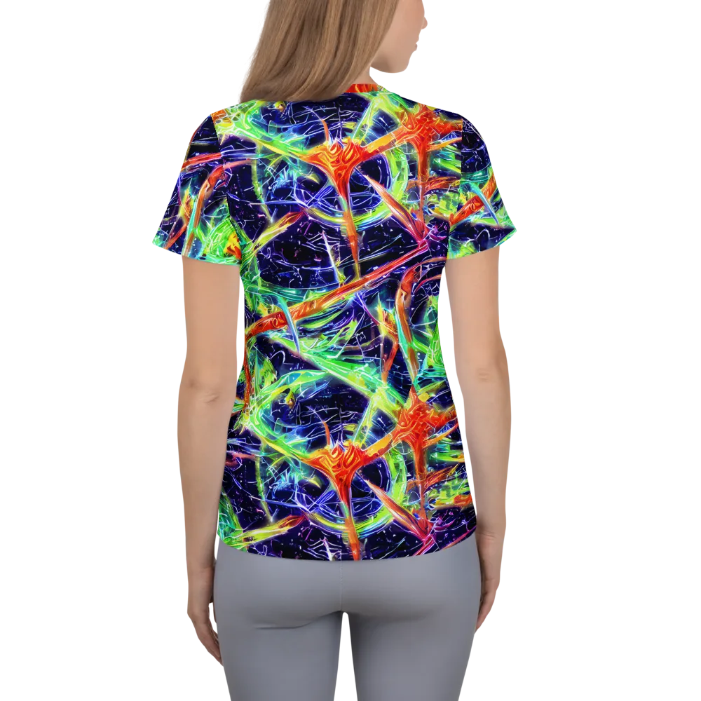 Hypercolor Mosaic on Women's Athletic T-Shirt — Back